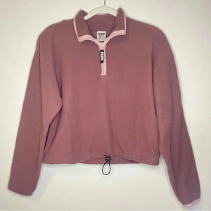 Pink Victoria’s Secret Pink Cropped Fleece Pullover Sweatshirt Womens Small